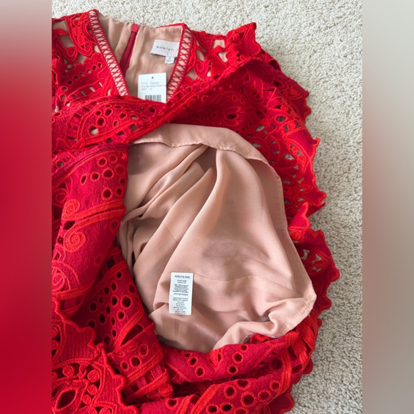 Adelyn Rae Red Lace Midi Dress, size S, NWT - Picture 9 of 11